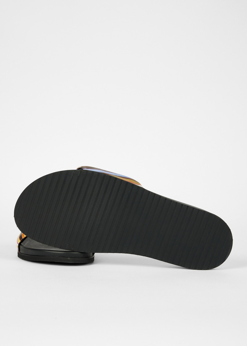 'Painted Signature Stripe' Leather 'Bellagio' Slides 3