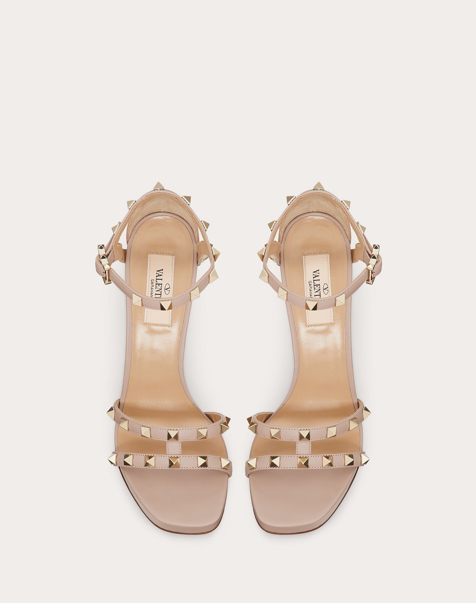 Rockstud elk-print calfskin sandal 100 mm - 4