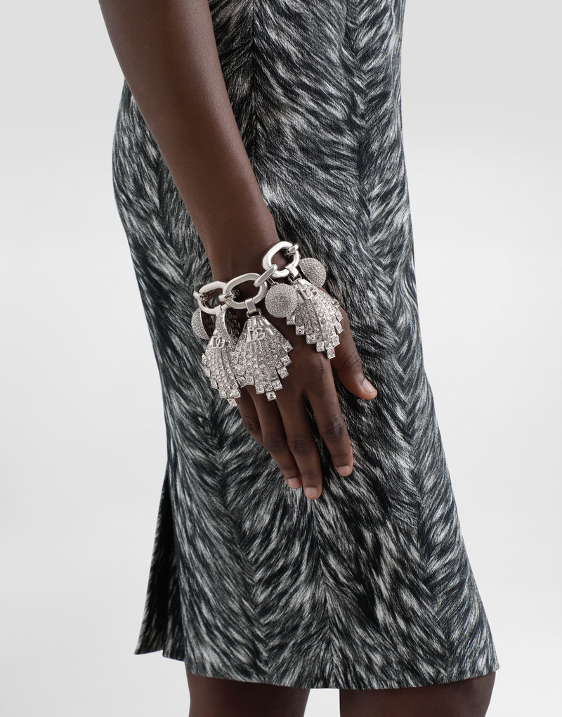 Dolce & Gabbana Maxi-bracelet with chain, rhinestone accents and DG logo outlook