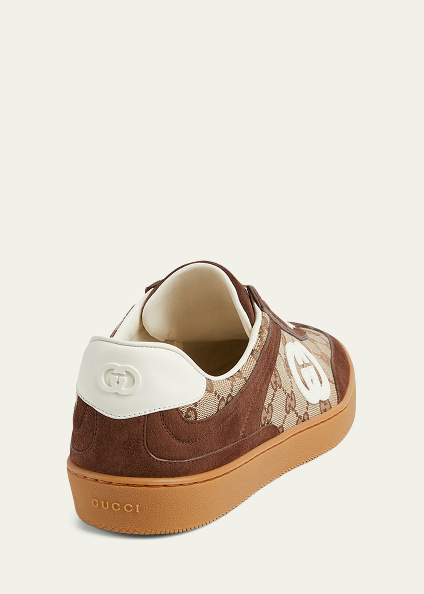 Men's GG Supreme Canvas and Suede Low-Top Sneakers - 2