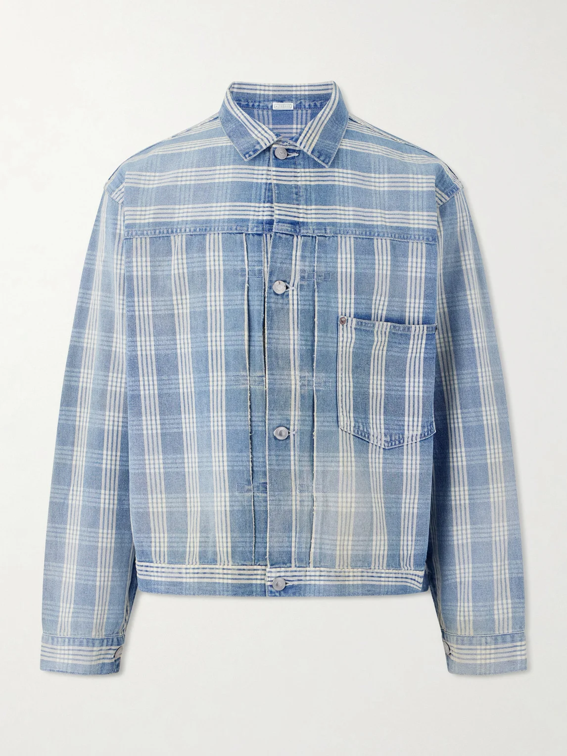 Checked Denim Jacket - 1