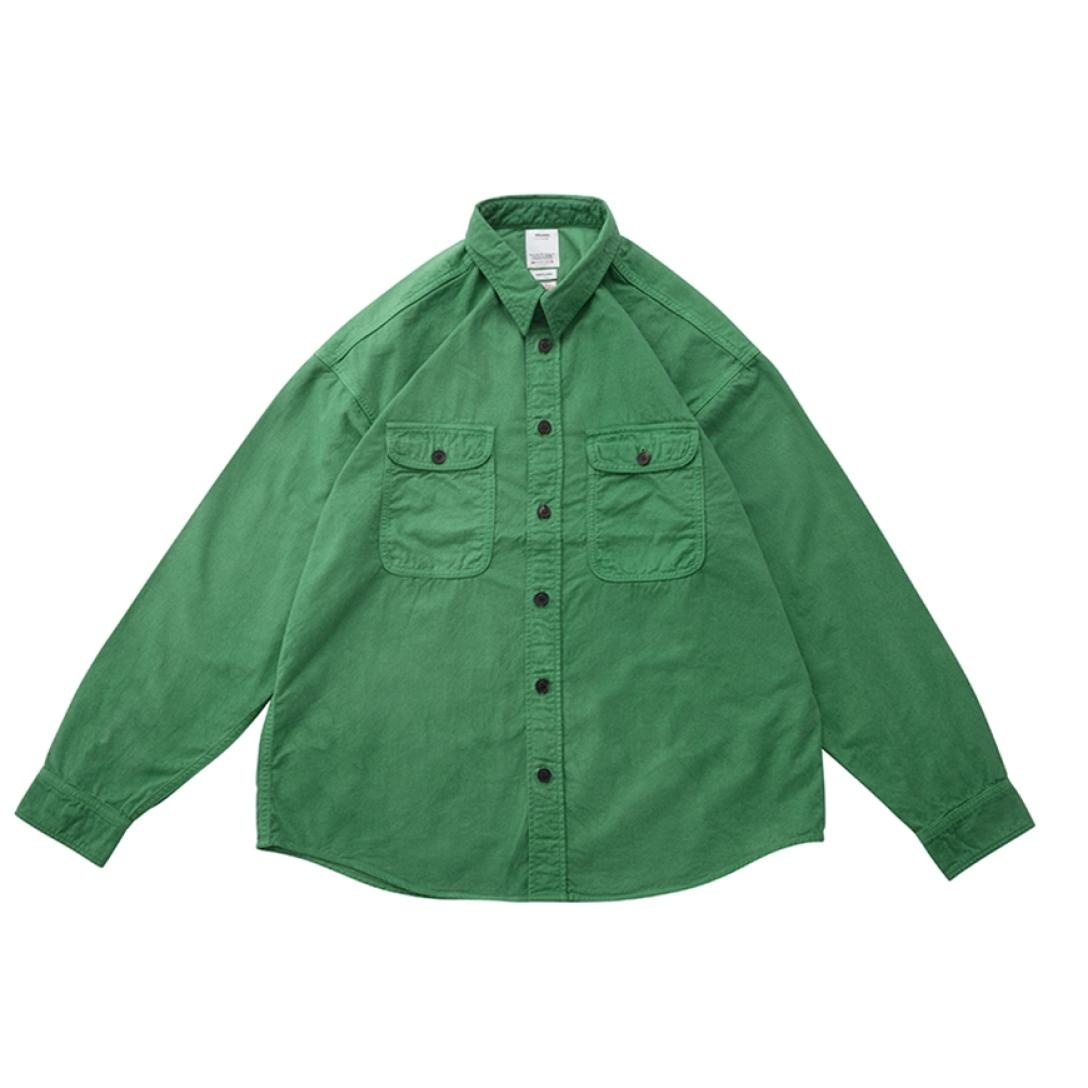 LUMBER SHIRT L/S (UNEVEN DYE) GREEN - 1