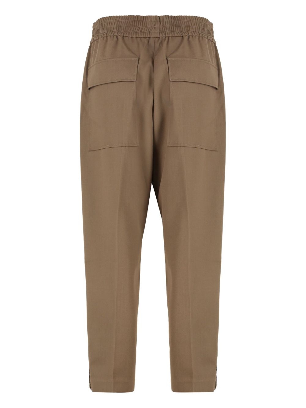 elastic-waist wool trousers - 2