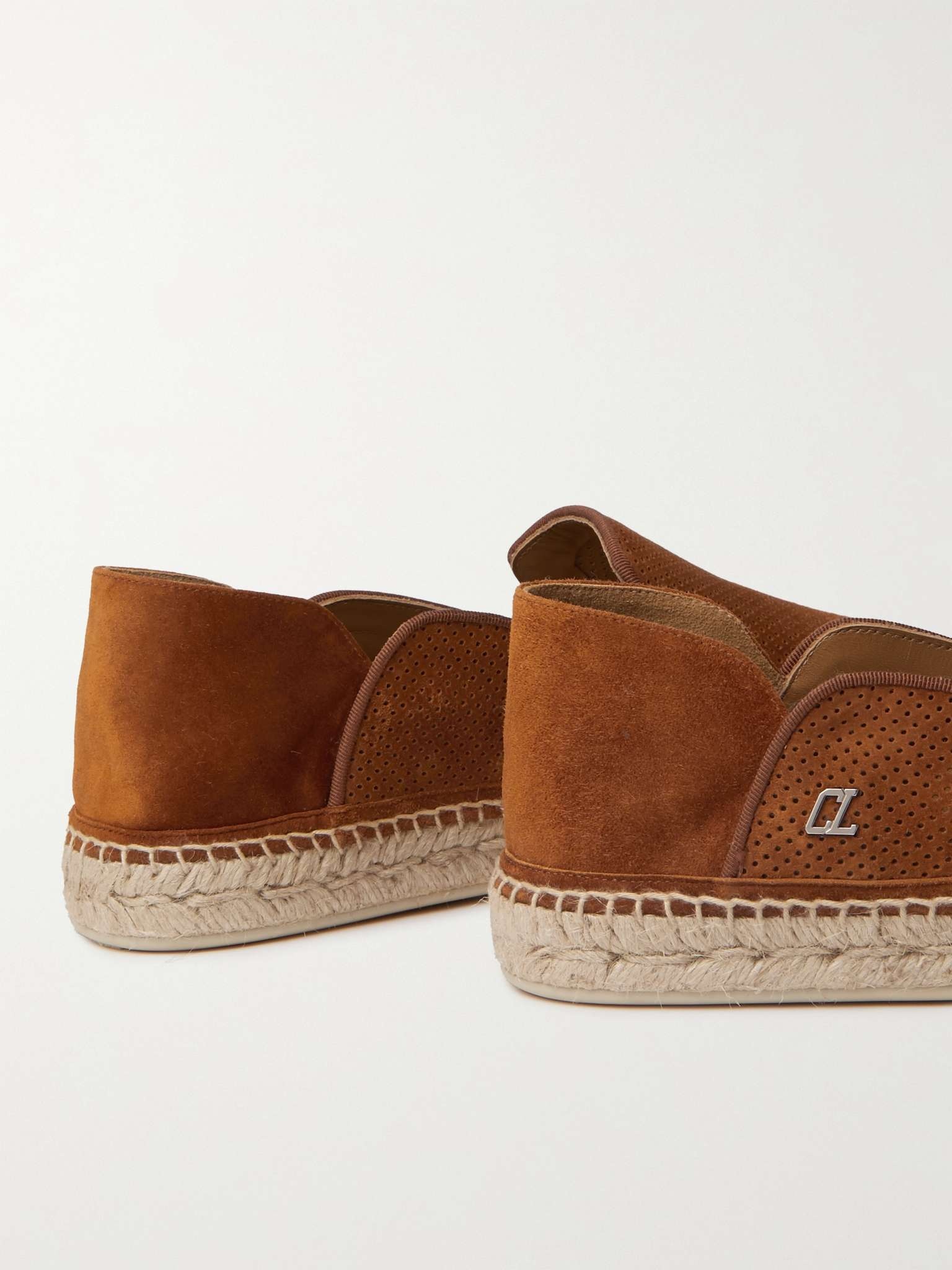 Perforated Suede Espadrilles - 5