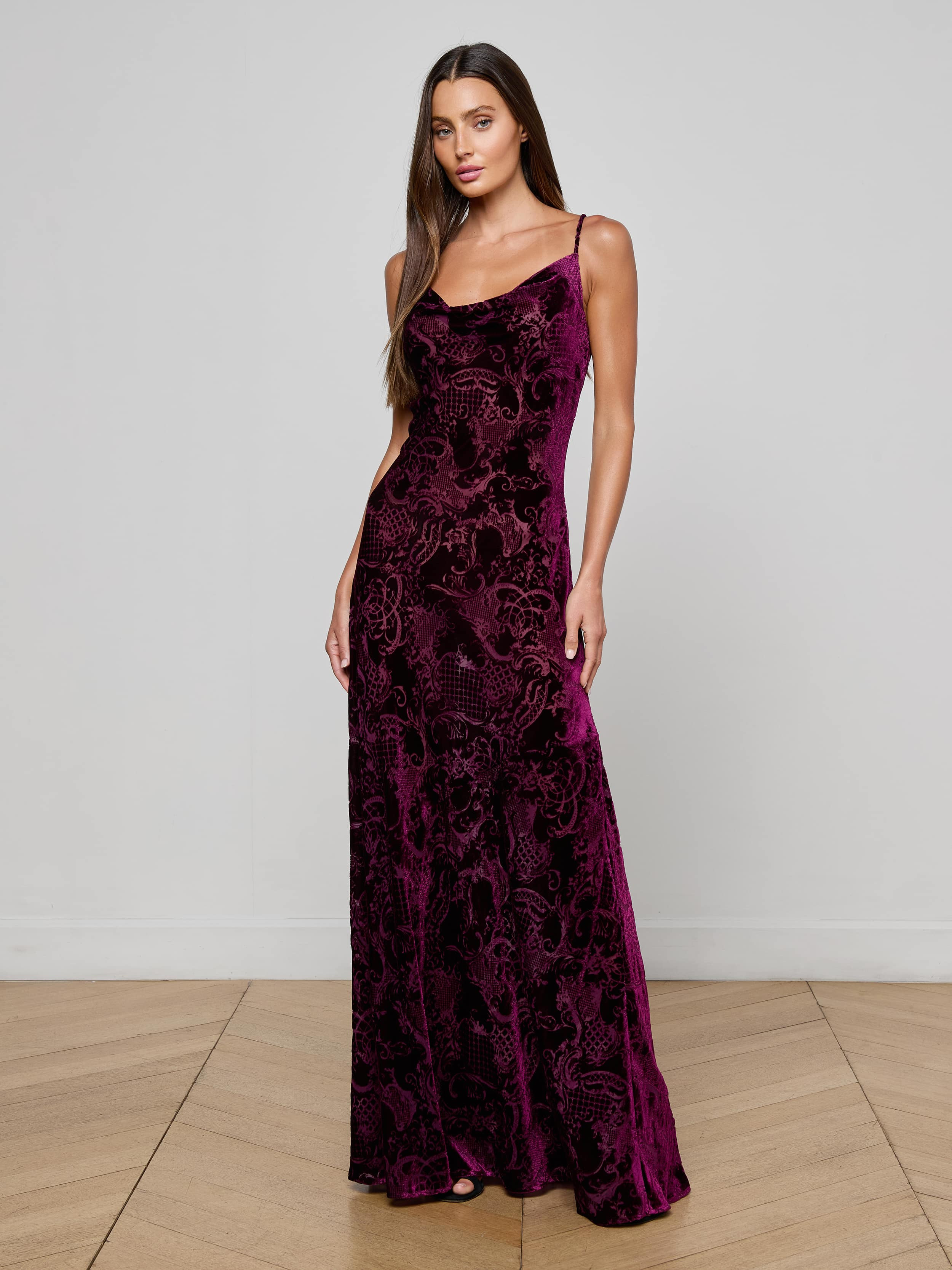 Christine Burnout Velvet Dress - 2