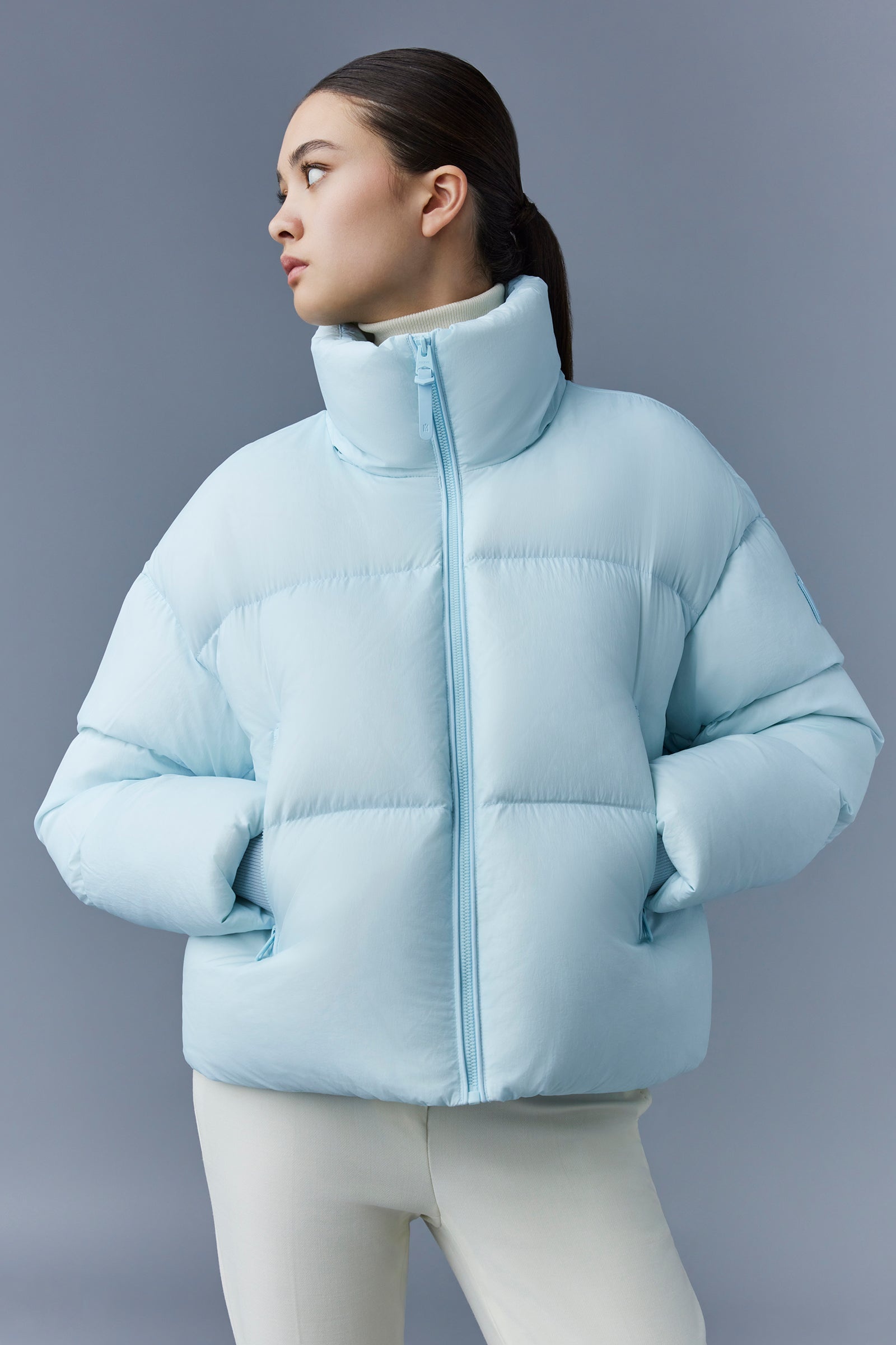 TESSY Medium down hooded jacket with softwash crinkle finish - 5