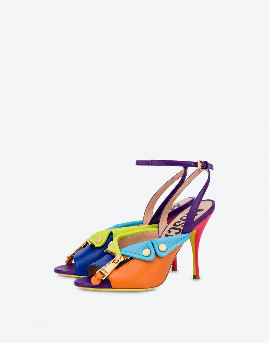 COLOR BLOCK BIKER SANDALS - 1