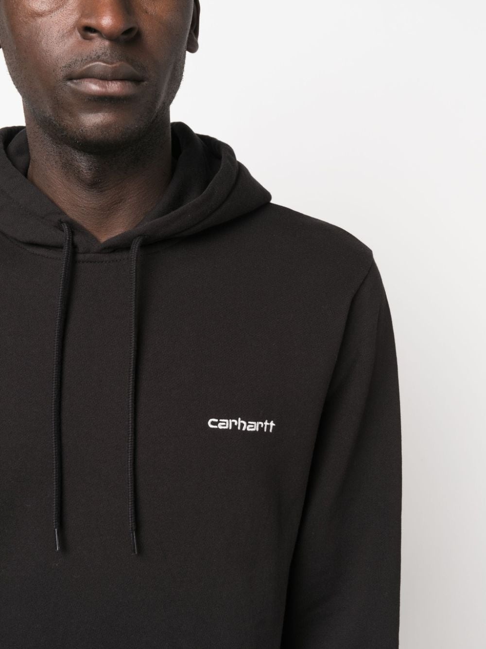 logo-embroidered cotton hoodie - 5