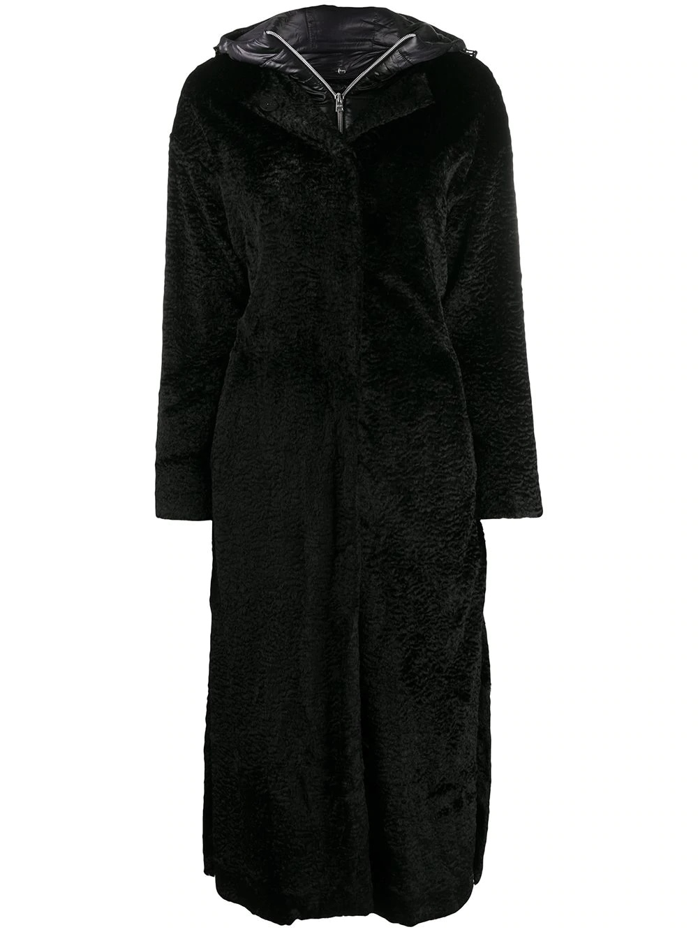 astrakhan-effect long coat - 1