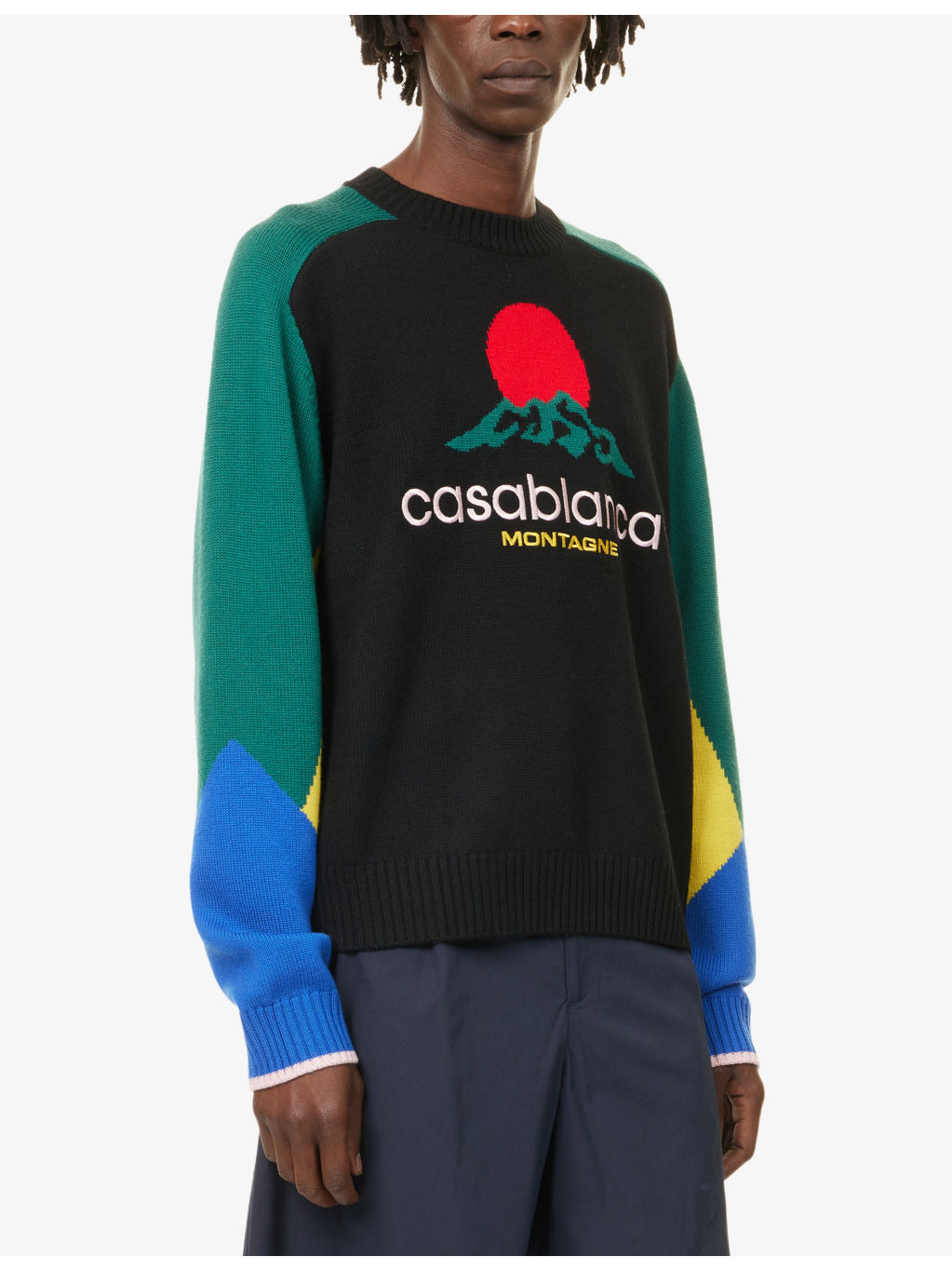 Embroidered-Logo Colourblock Wool-Knit Jumper - 3