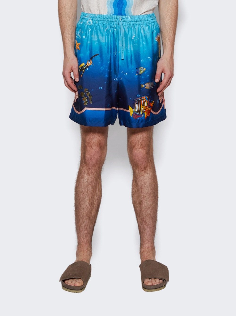 Fond Marin Silk Drawstring Shorts Multicolor - 3