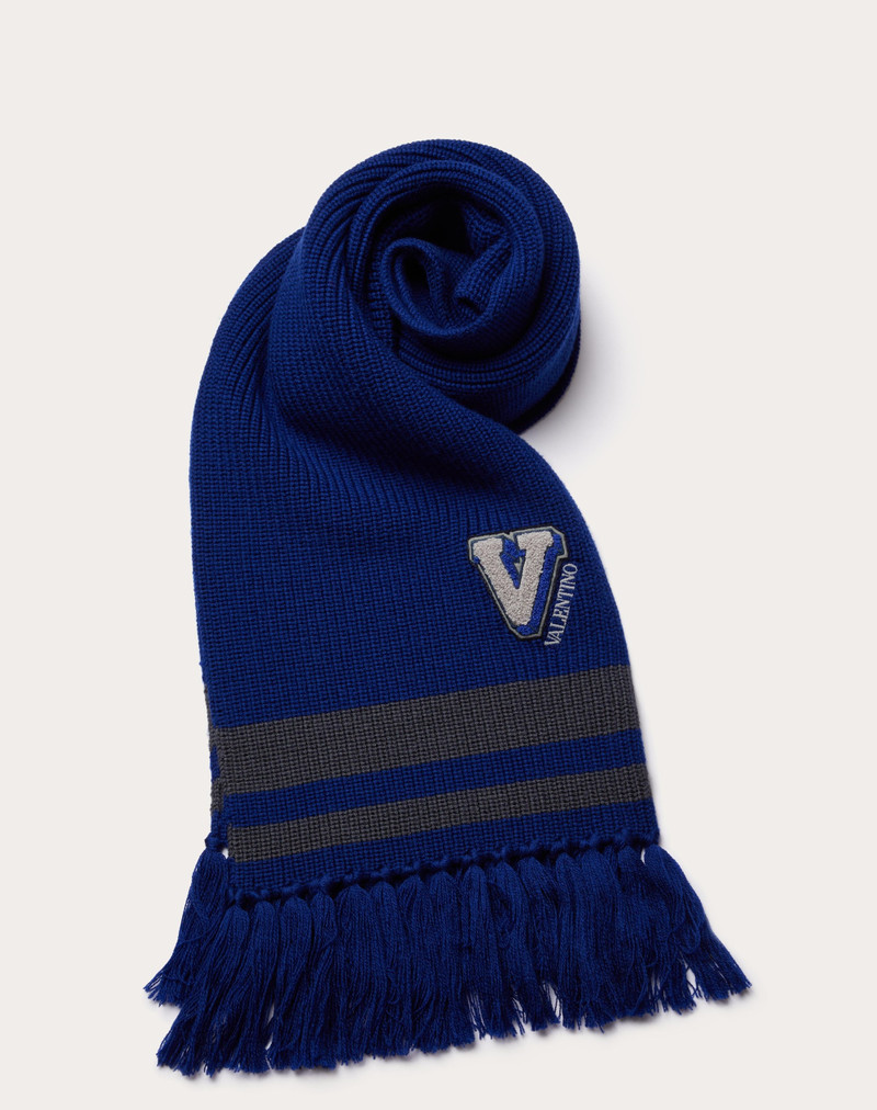 V-3D EMBROIDERED PATCH WOOL SCARF 1