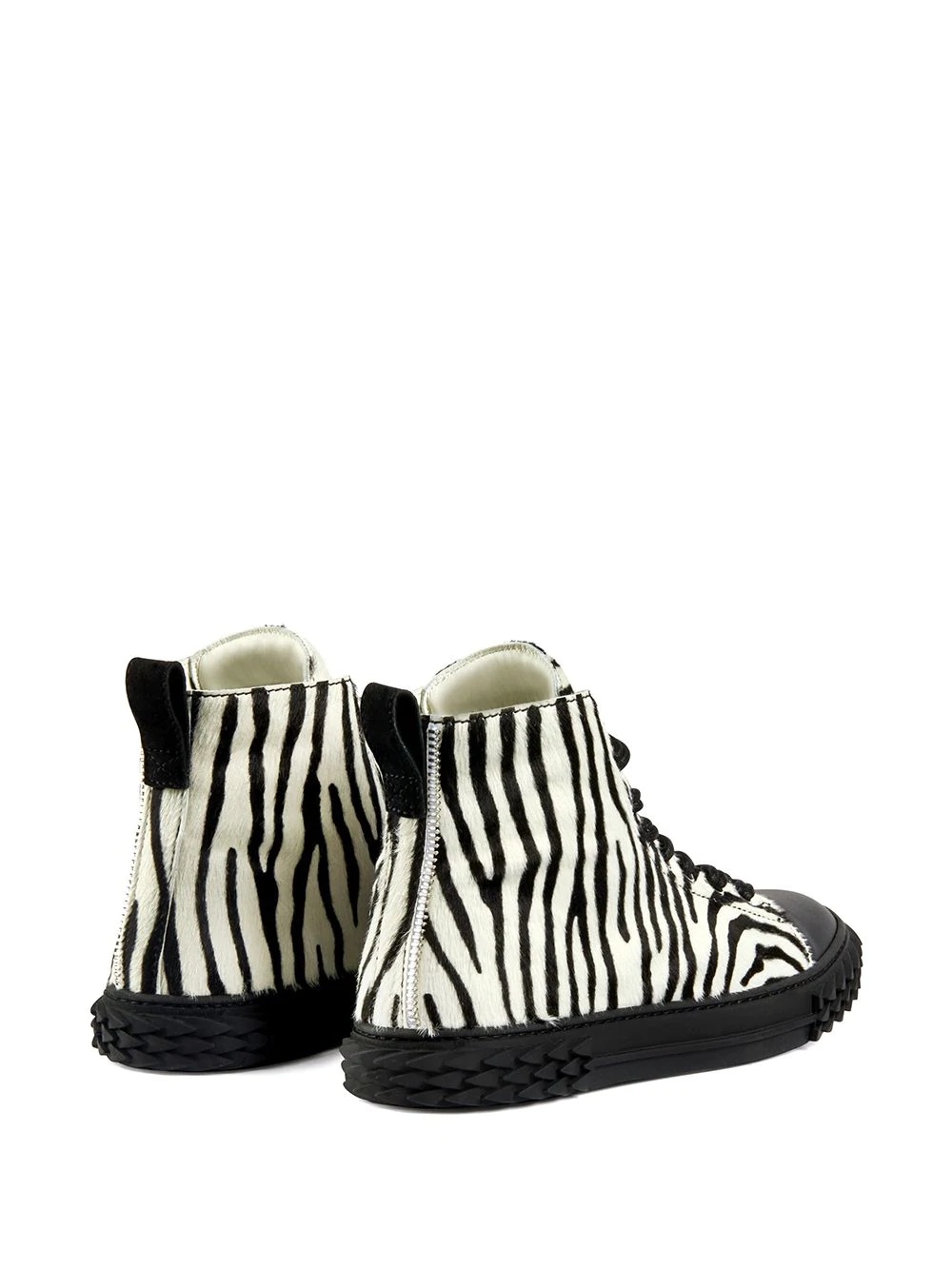 Blabber zebra-print high-top sneakers - 3