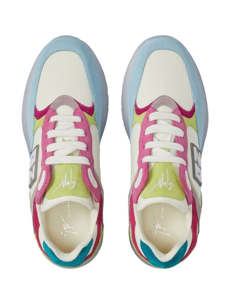 panelled low-top sneakers - 4