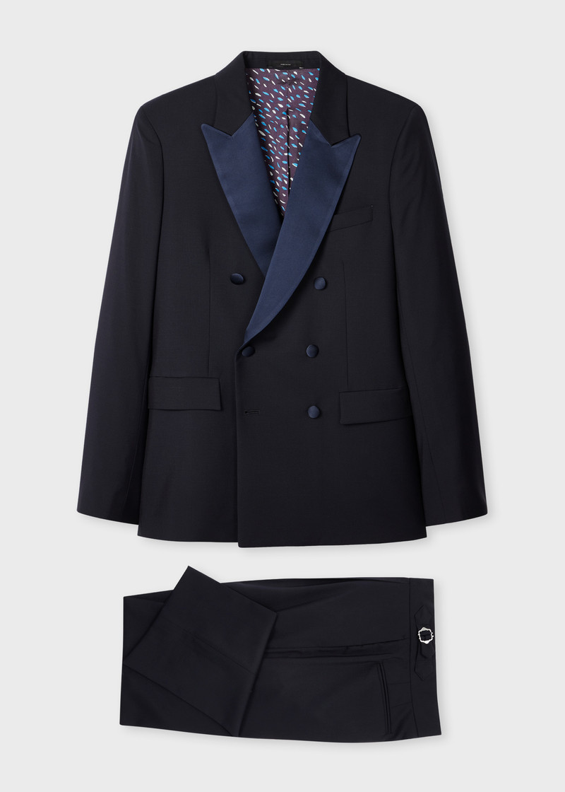 Dark Navy Wool-Mohair Double-Breasted Evening Suit 1