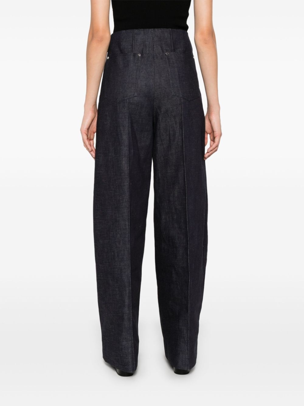 raised-seam wide jeans - 4