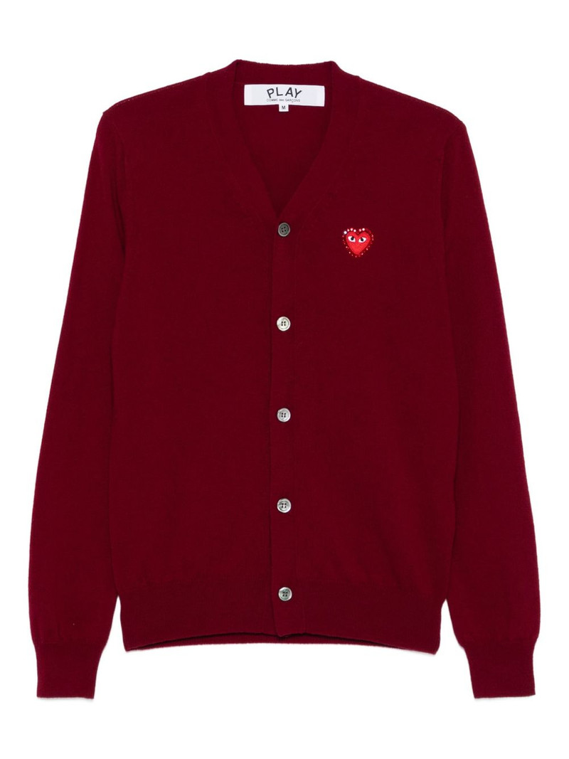logo-patch cardigan 1