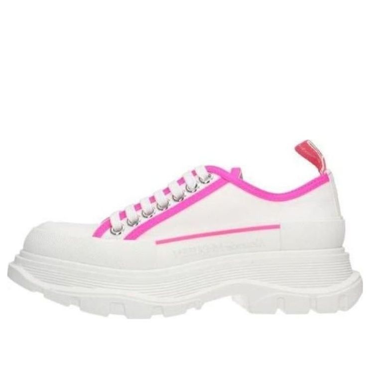 (WMNS) Alexander McQueen Tread Slick Lace Up 'White Neon Pink' 697074W4MV59895 - 1