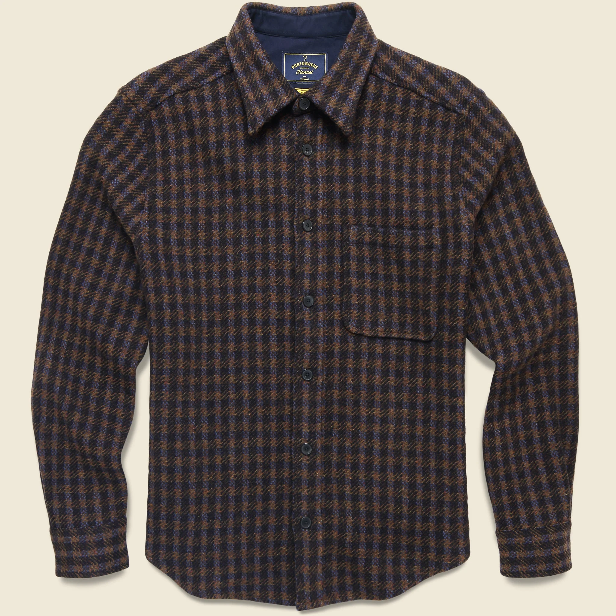 Merino Tweed Overshirt - Navy - 1