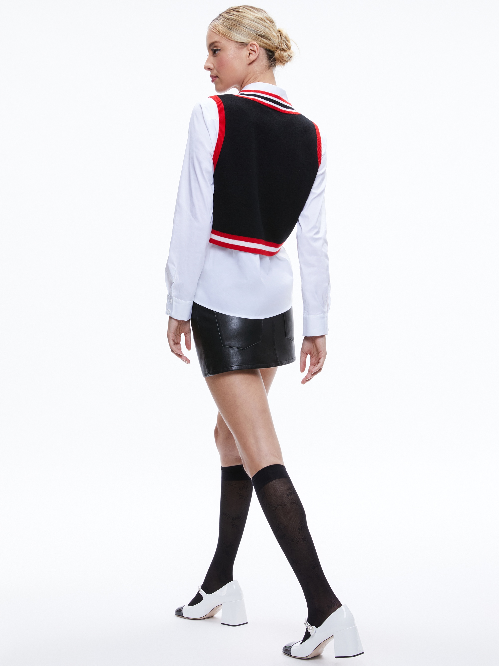 ORLY SWEATER VEST COMBINATION TOP - 3