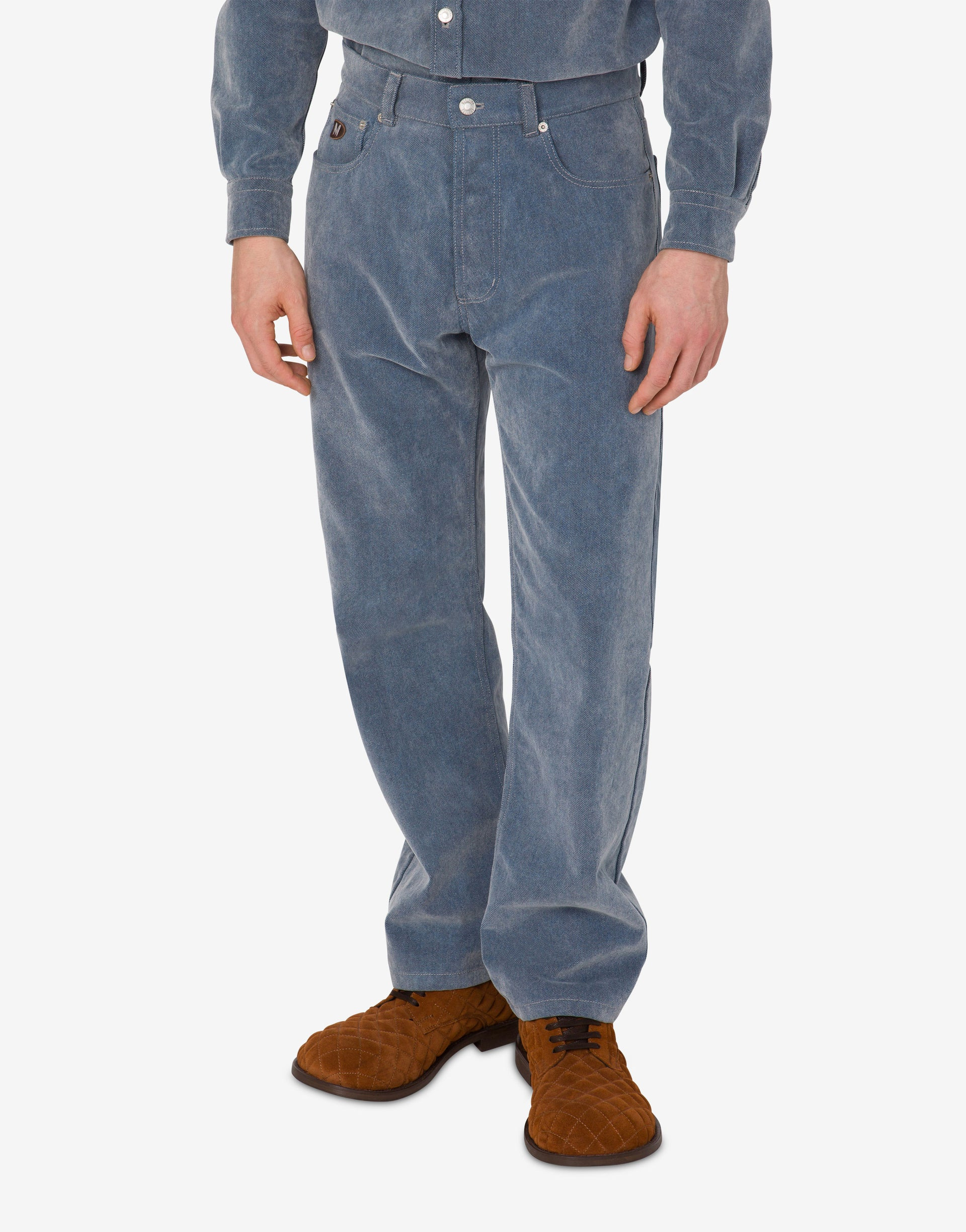 FLOCKED DENIM PANTS - 2