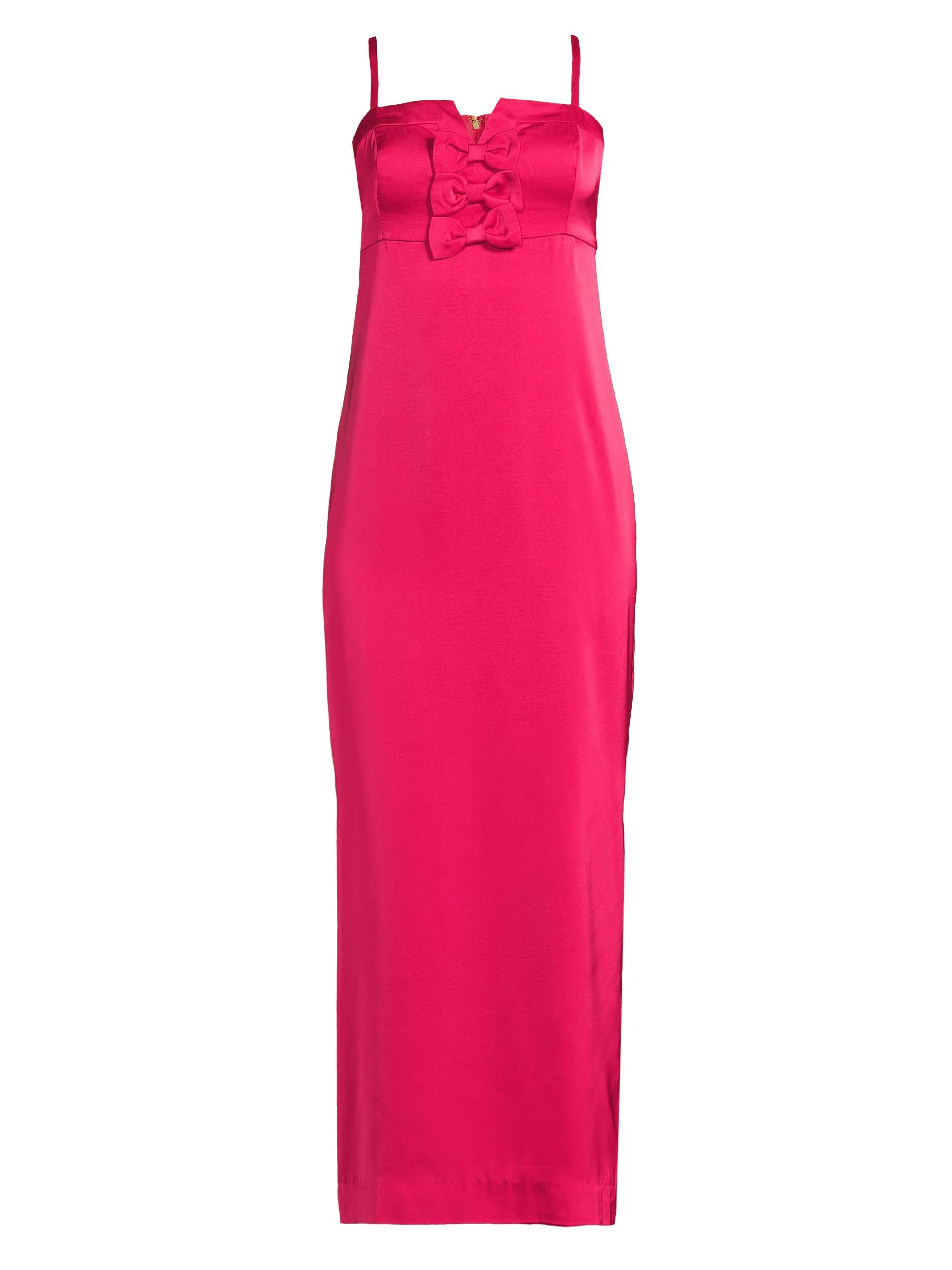 Women's Jean Bow Midi-Dress - Raspberry Rouge - 1