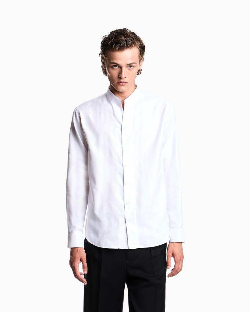 EMPORIO ARMANI ARMURE COTTON SHIRT WITH GURU COLLAR outlook
