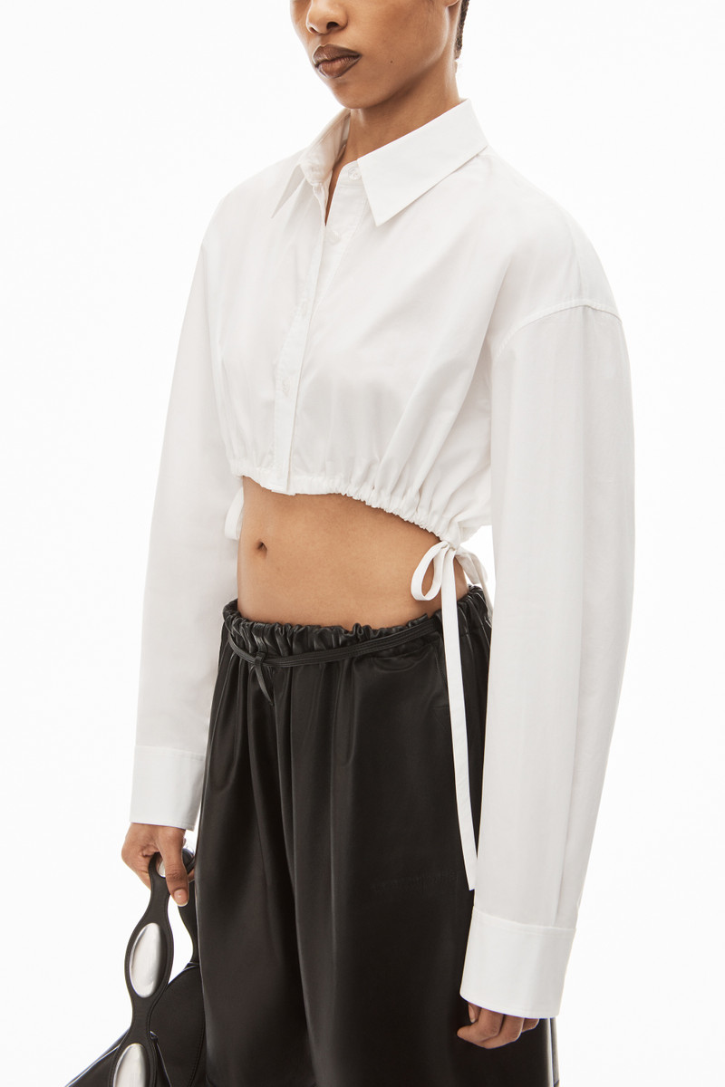 CROPPED BUTTON DOWN IN COMPACT COTTON 3