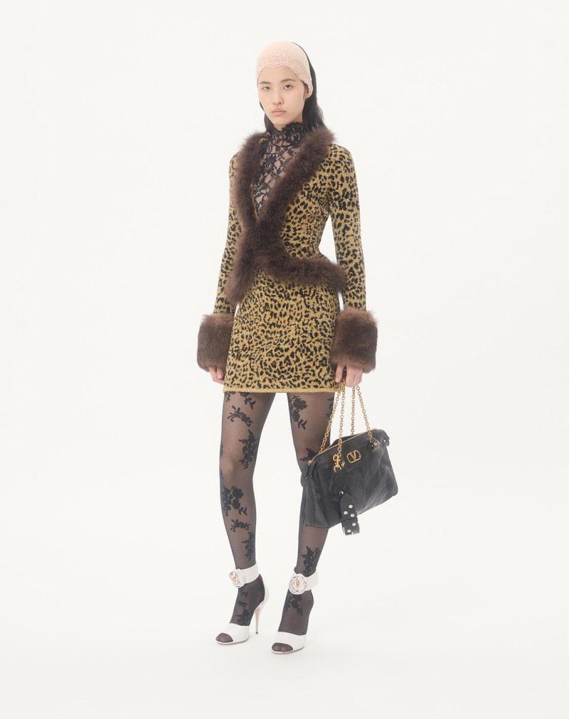 Valentino JACQUARD ANIMAL PRINT LUREX KNIT SKIRT outlook