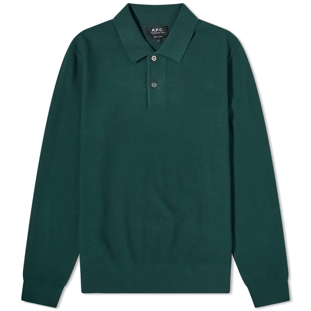 A.P.C. Kyle Knit Long Sleeve Polo - 1