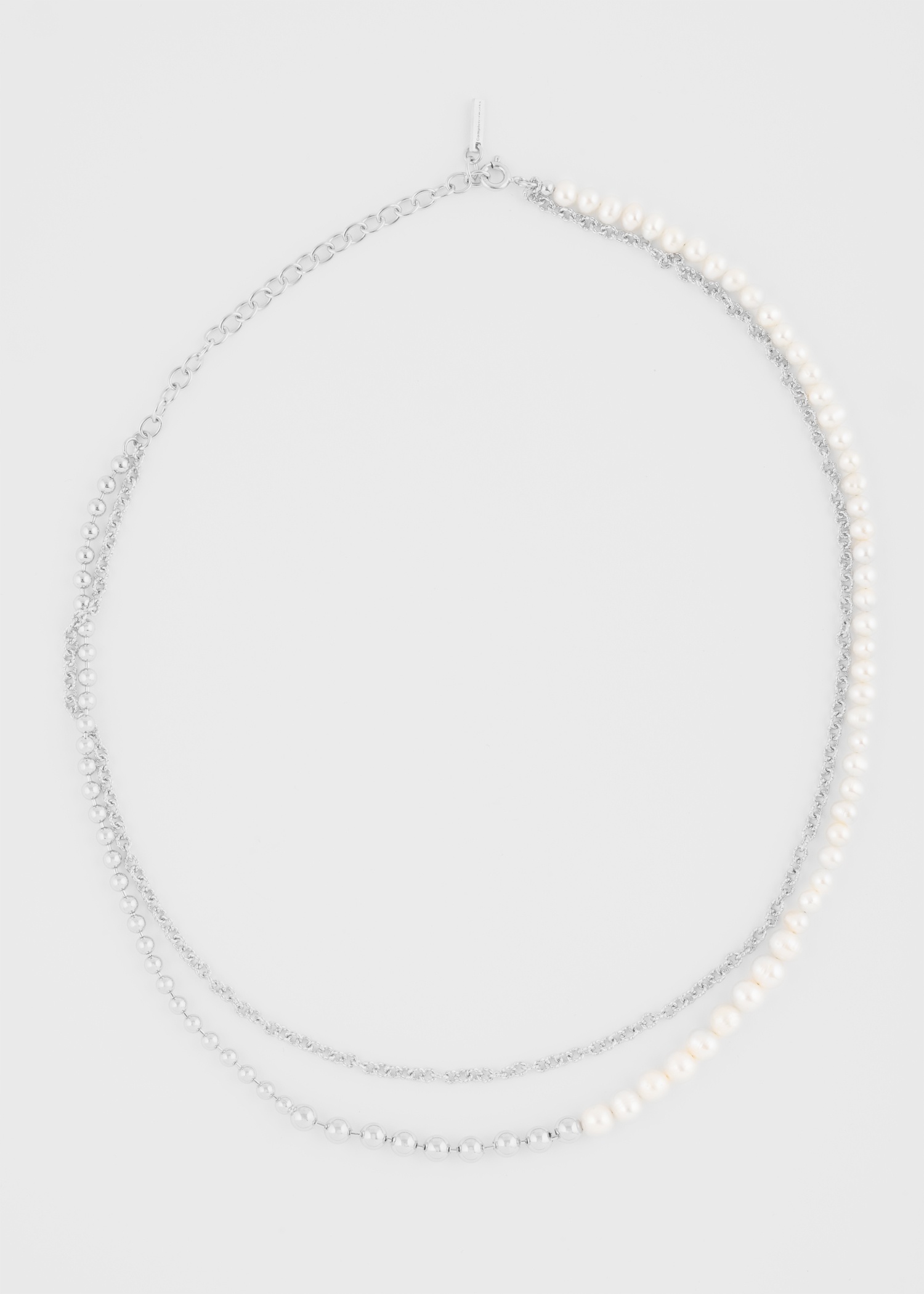 'Forgotten Seas' Pearl & Sterling Silver Double-Chain Necklace by Completedworks - 3
