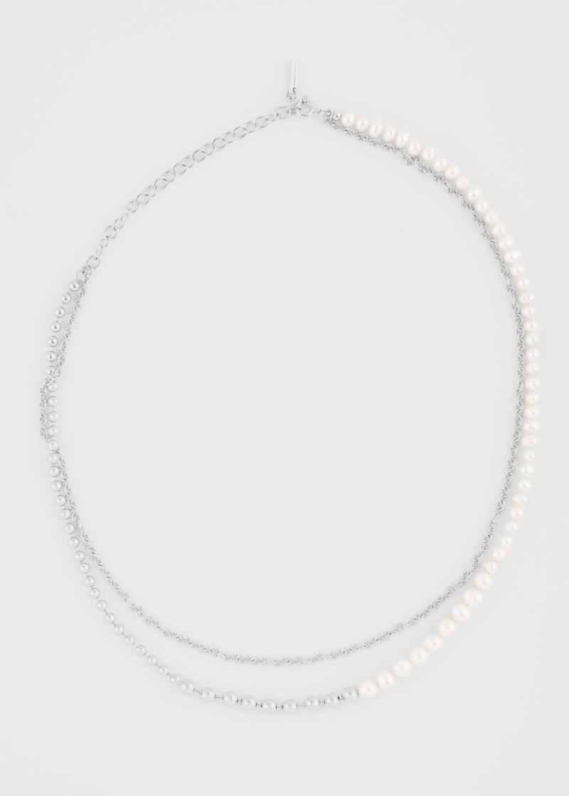 'Forgotten Seas' Pearl & Sterling Silver Double-Chain Necklace by Completedworks 3