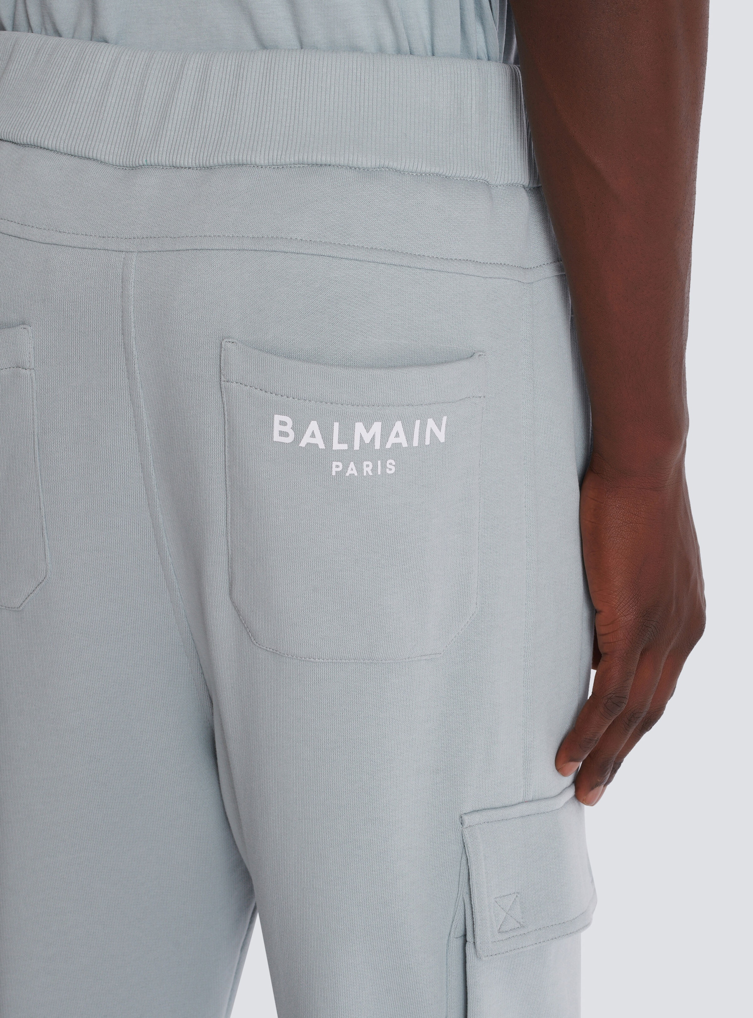 Cargo joggers with Balmain Paris print - 7