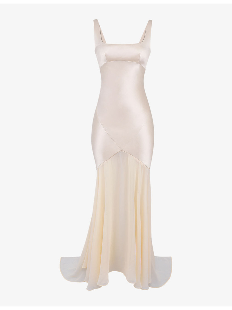 Vittoria chiffon-skirt satin maxi dress 1