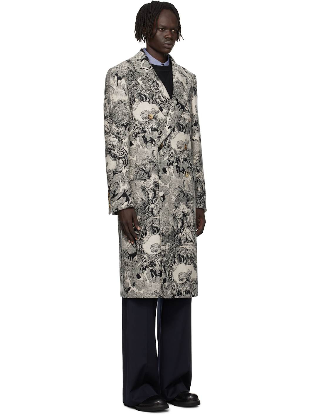 Off-White & Black Classic DB Coat - 2