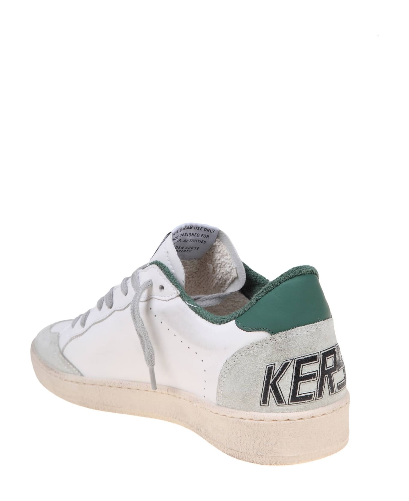 Ball Star Sneakers In White Suede And Leather - 4