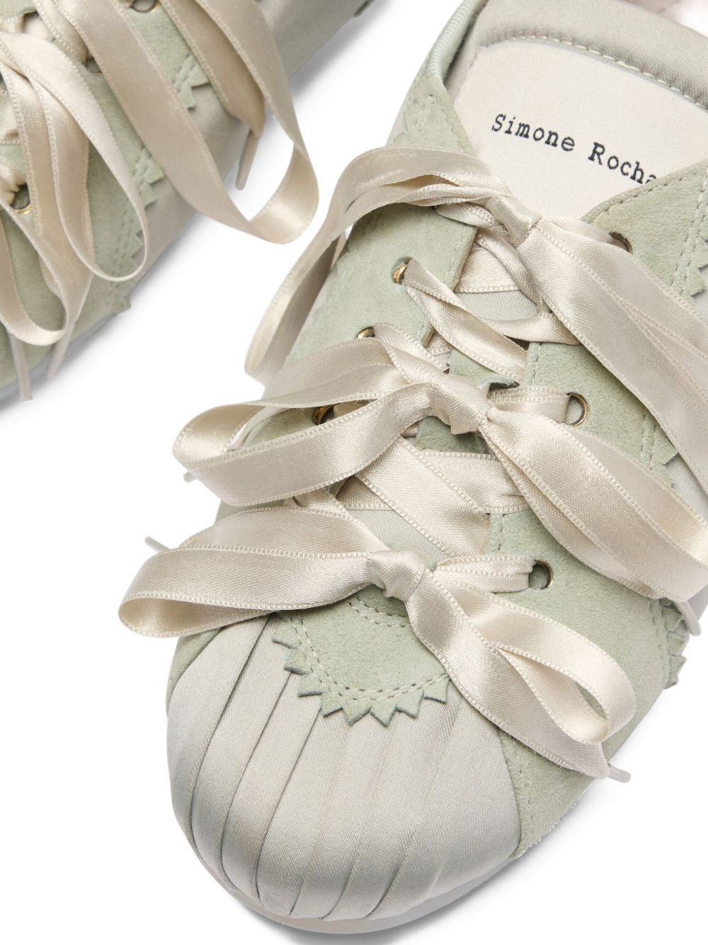 satin-ribbon ballerina sneakers - 3