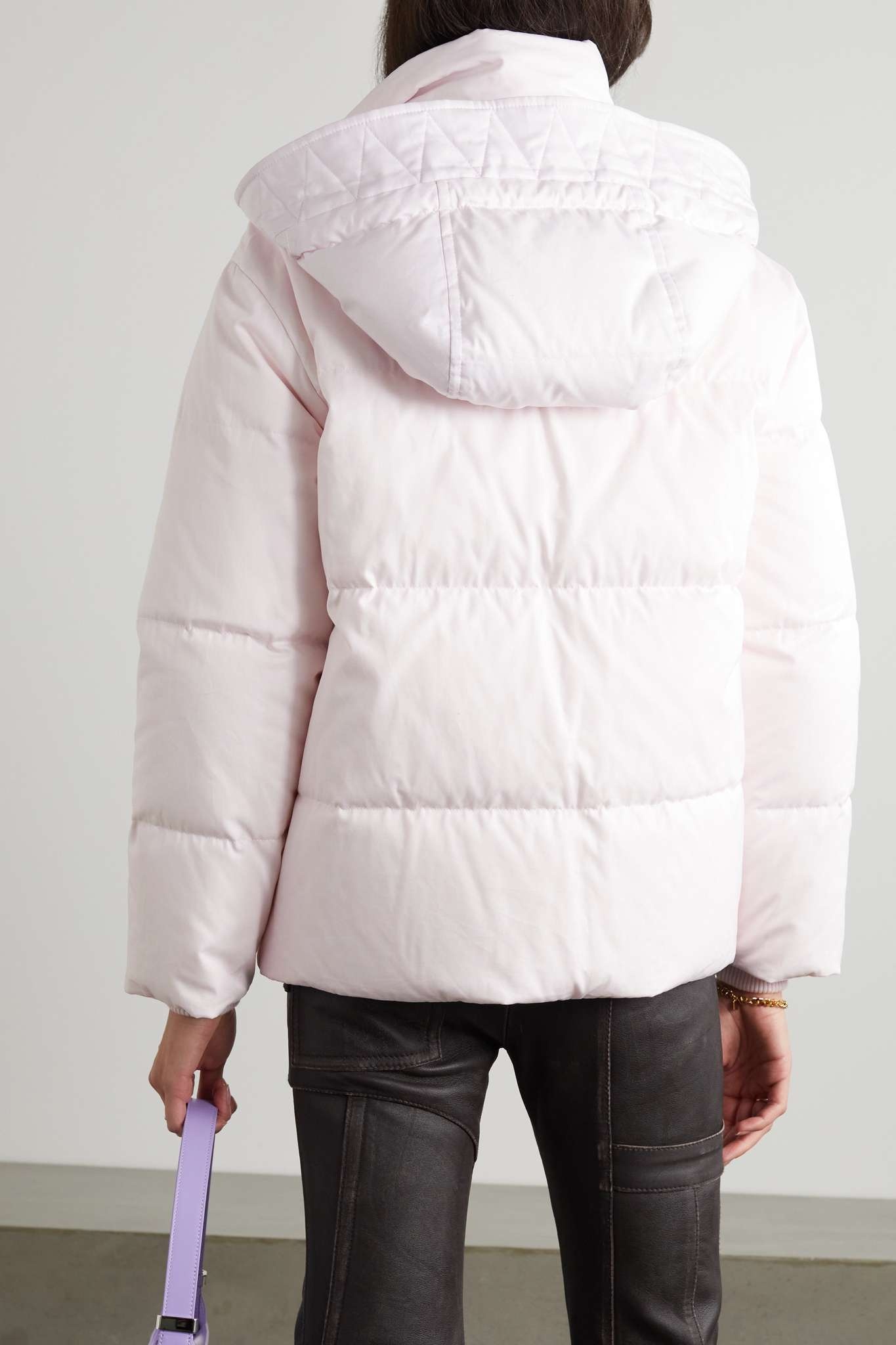 Hooded quilted cotton-twill down coat - 4