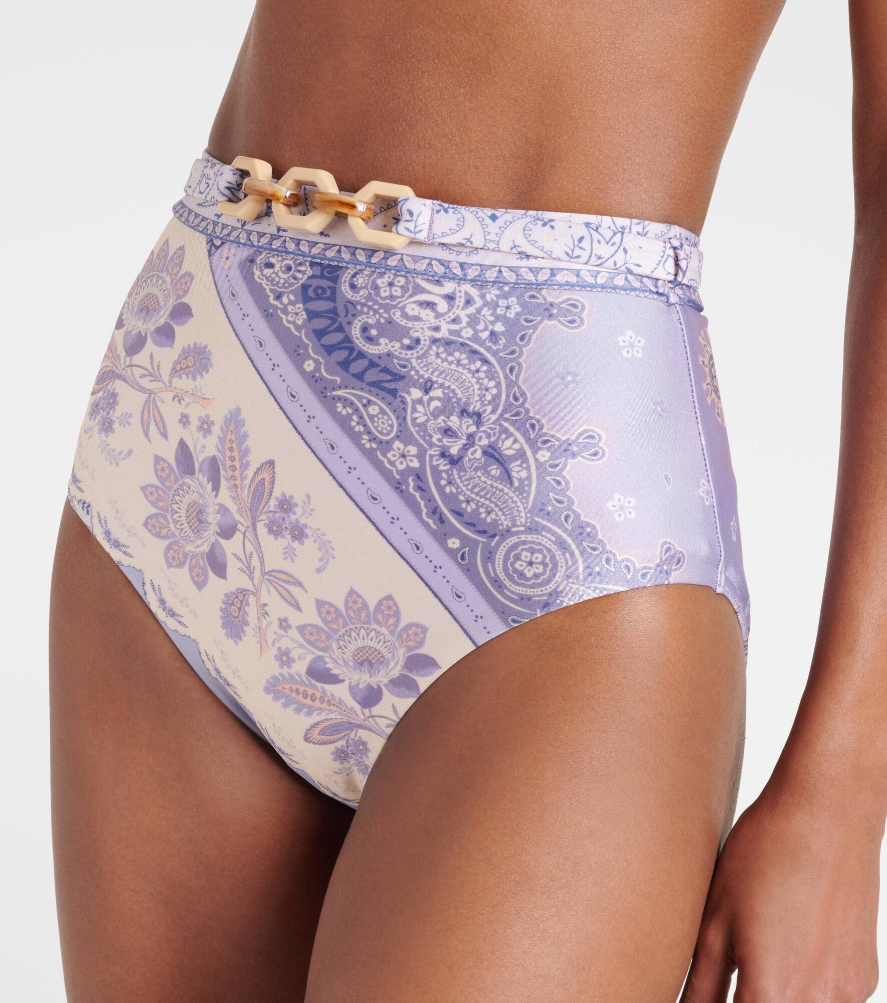 Lucky floral high-rise bikini bottoms - 4