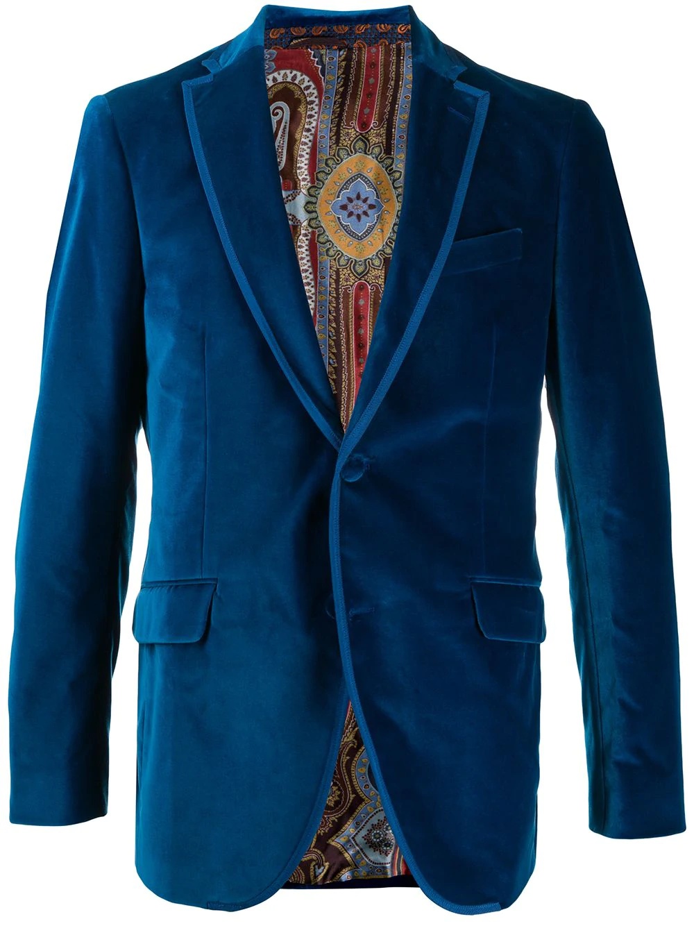 velvet grosgrain-trimmed blazer - 1