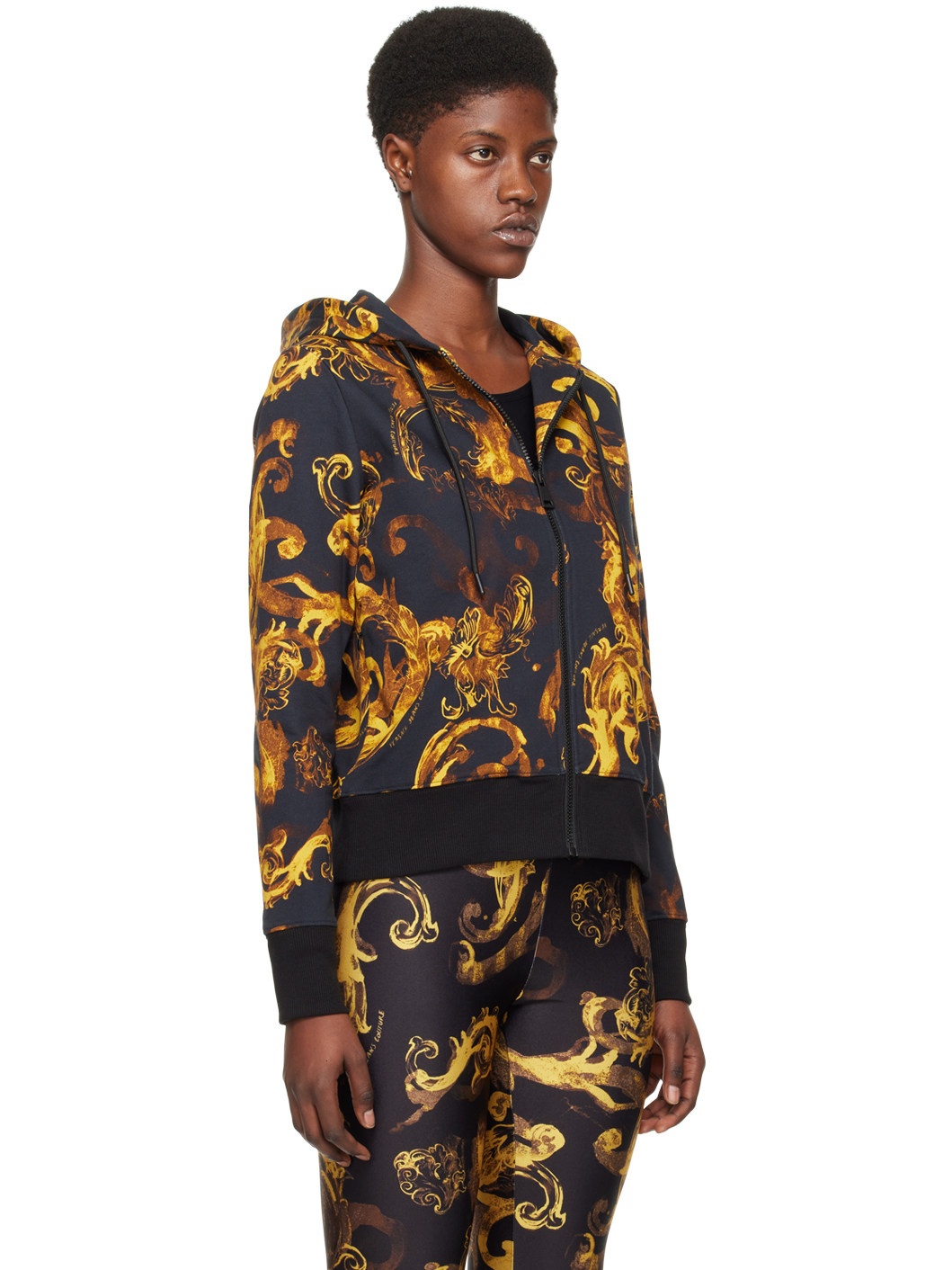 Black Watercolor Couture Hoodie - 2