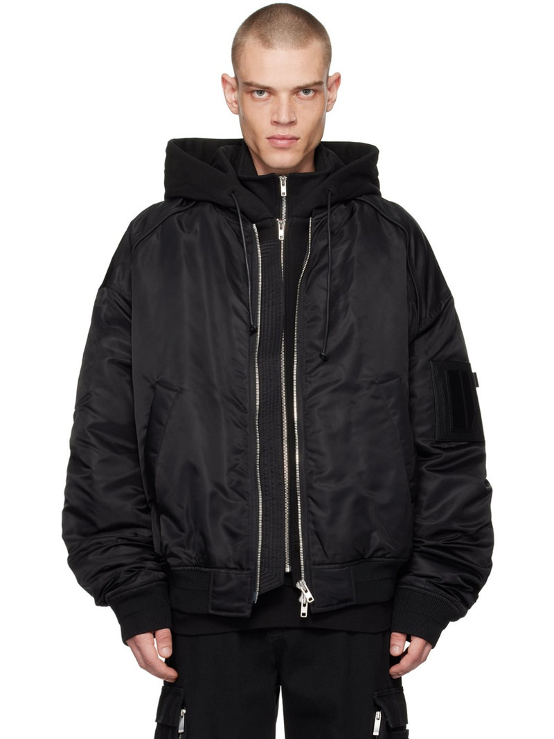 Black Layered Bomber Jacket 1