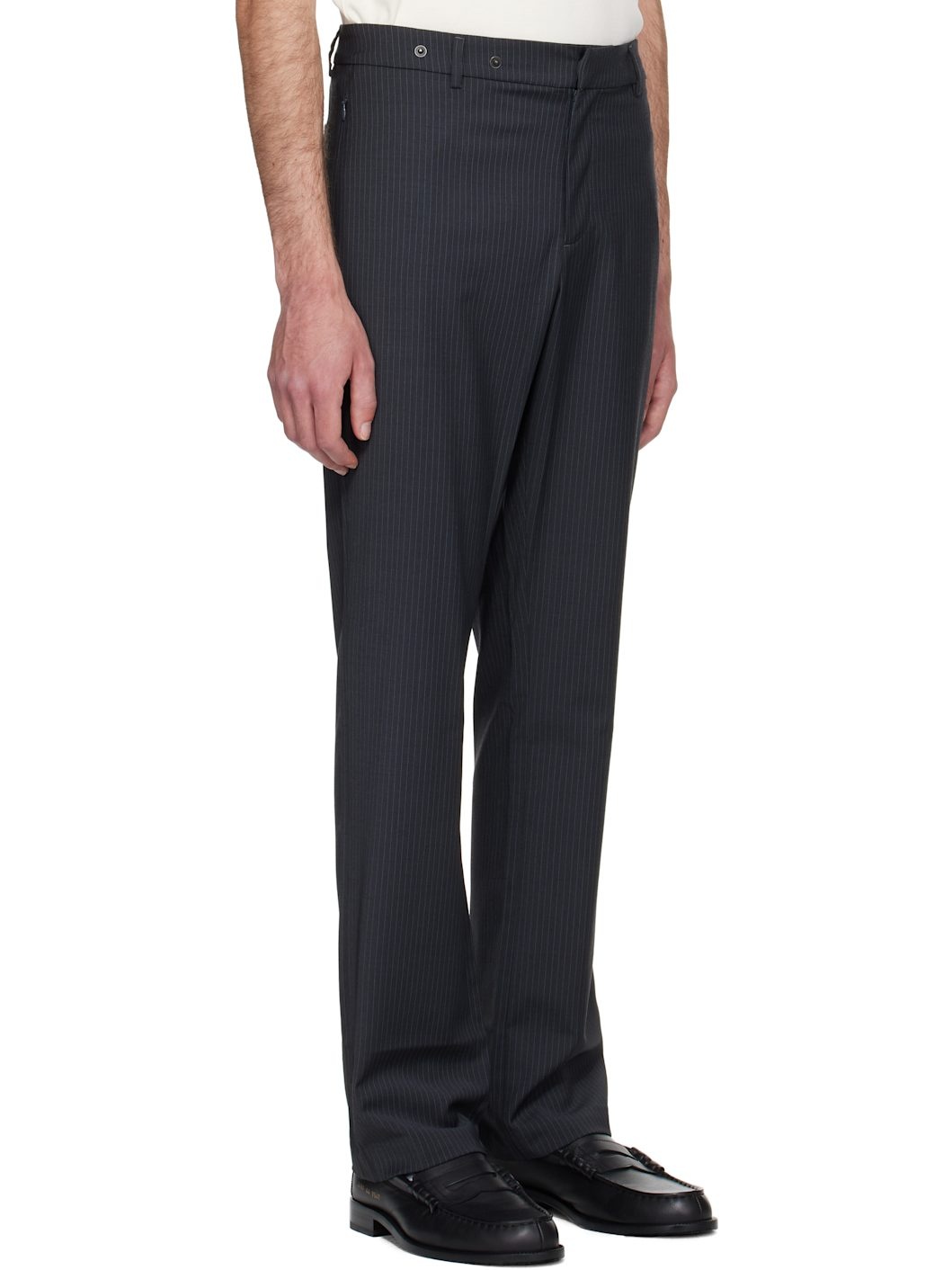 Gray Serge Straight-Leg Trousers - 2