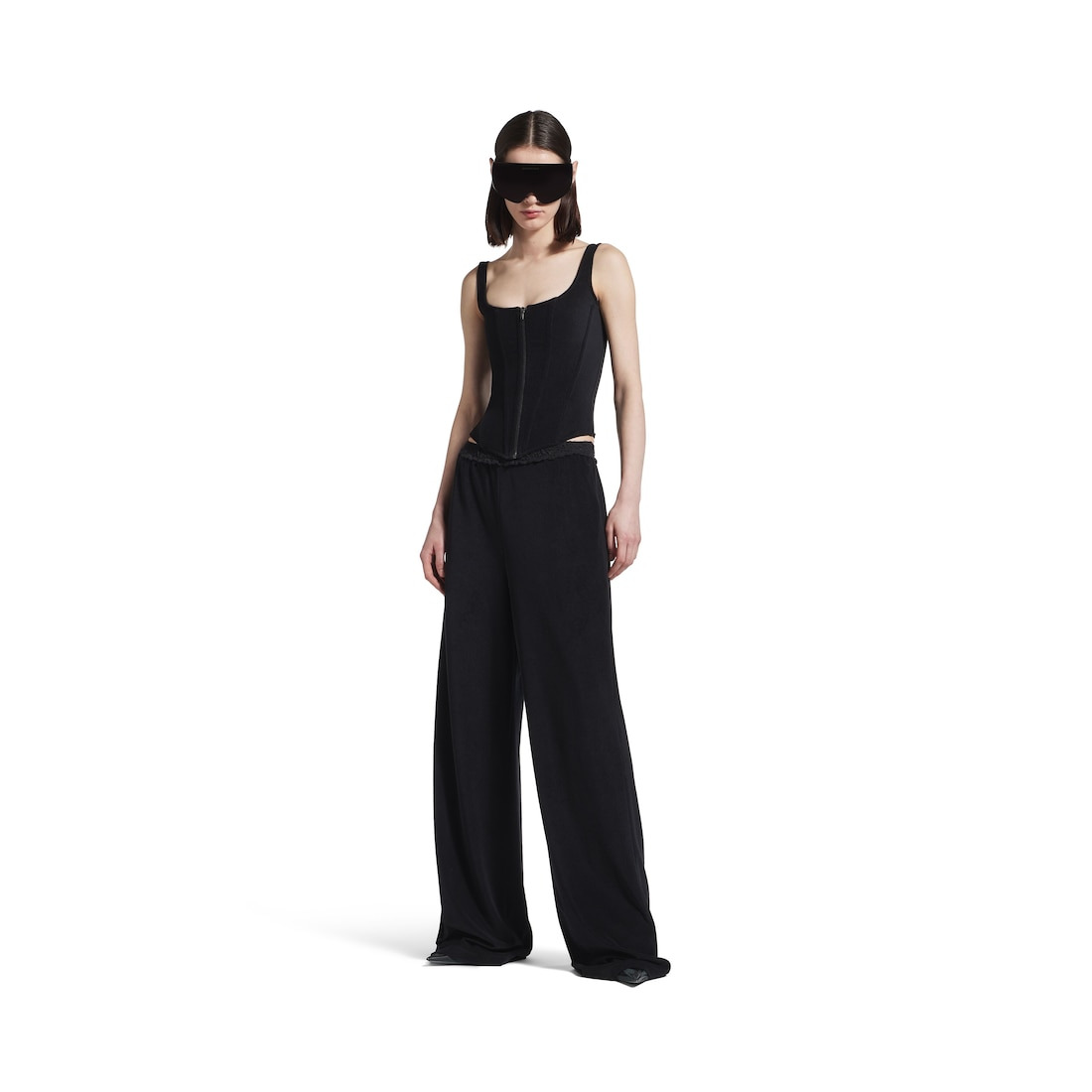 Women's Stretch Corset Top in Black - 2