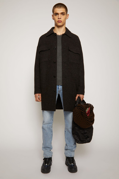 Acne Studios Melange wool overshirt anthracite/black outlook