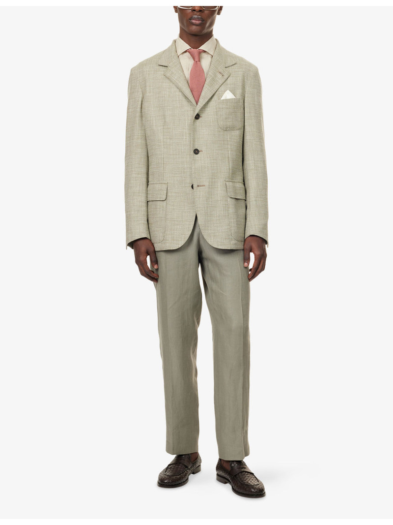 CORNELIANI Long-Sleeve Wool And Silk Blend Blazer outlook