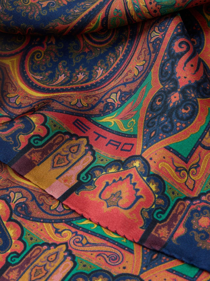 Etro floral paisley silk pocket square outlook