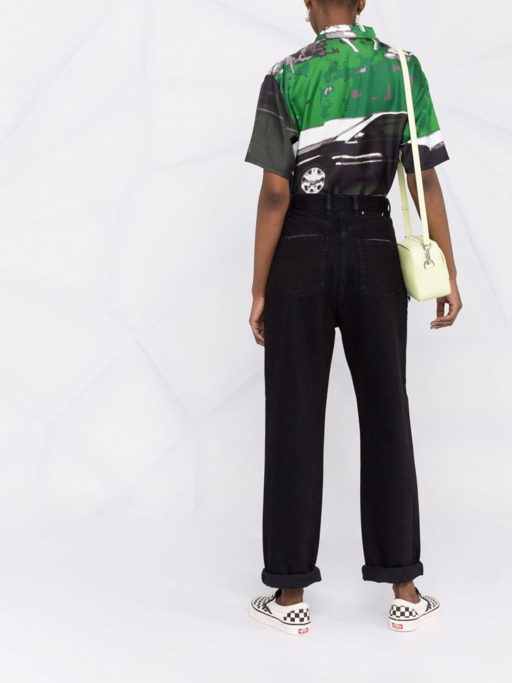 logo-patch straight-leg trousers - 6