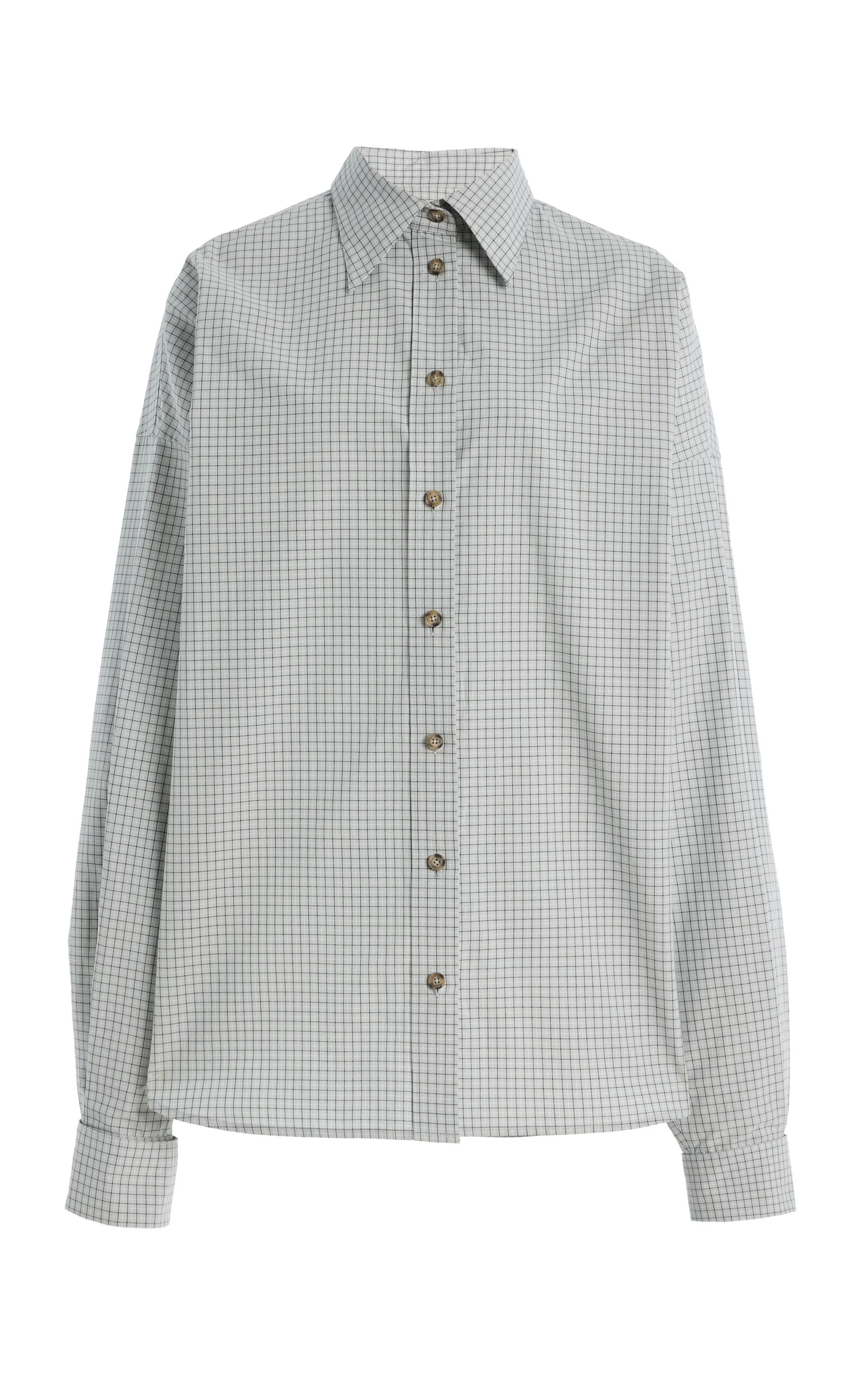 The Harvey Cotton Boyfriend Shirt grey - 1