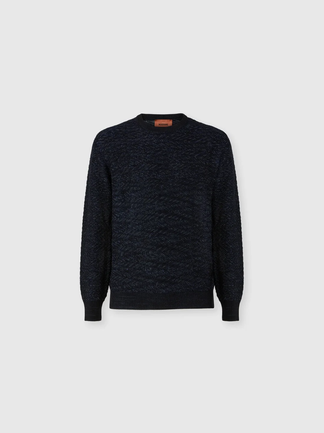 Wool and viscose zig zag crewneck pullover - 1